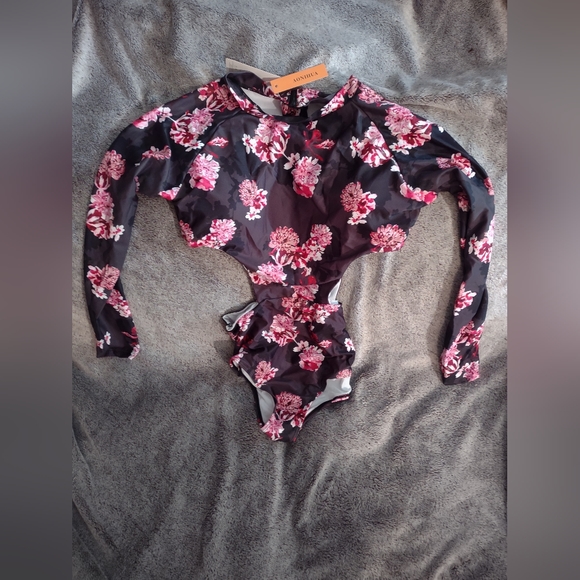 💦wow AONIHUA 🌺Floral 1 Piece Rashguard Swim Suit - Picture 13 of 13